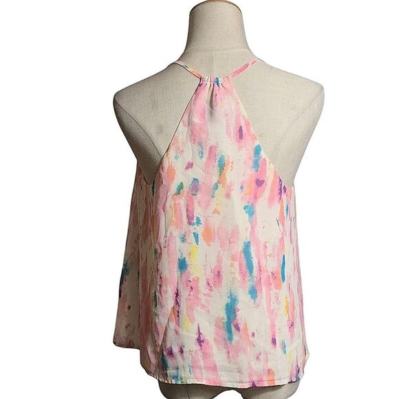 Rory Beca Forever 21 Colorful Painted Look Halter Neck Blouse Top - Picture 4 of 7